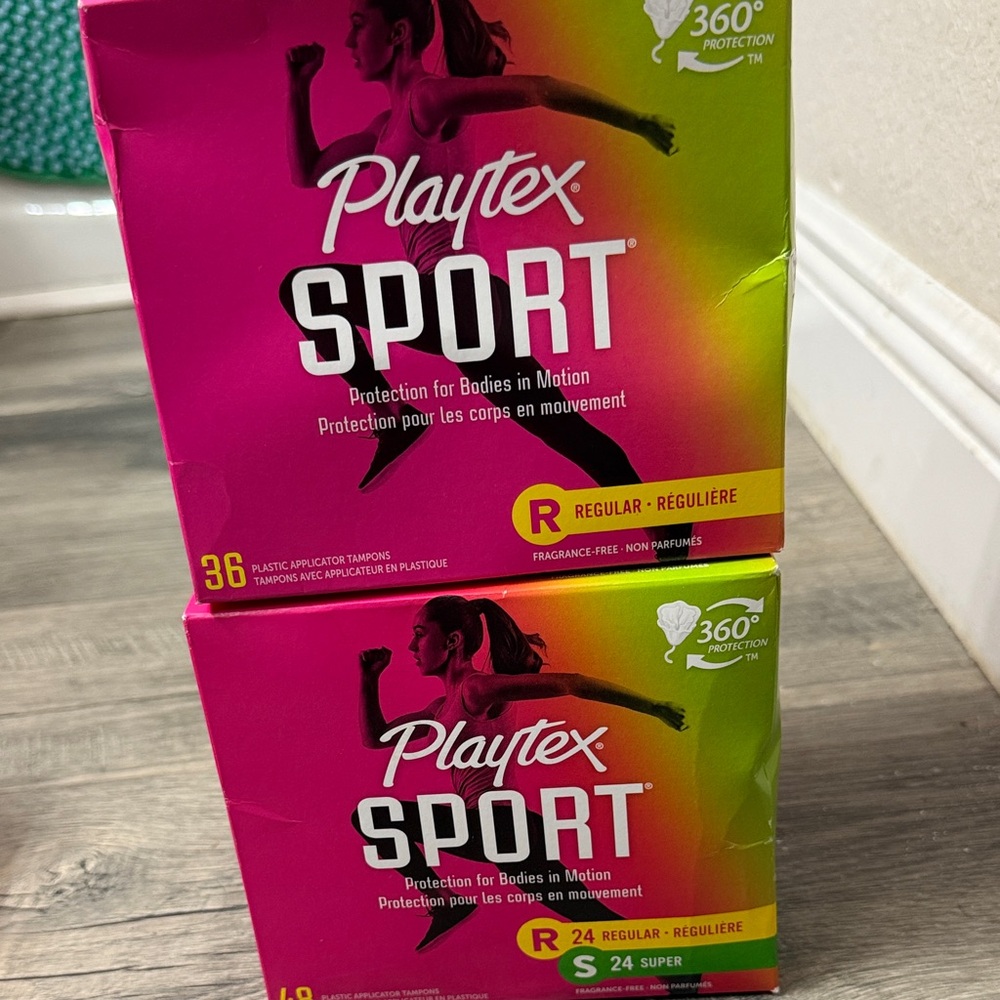 Playtex Sport Tampons - Vibrant Pink and Green